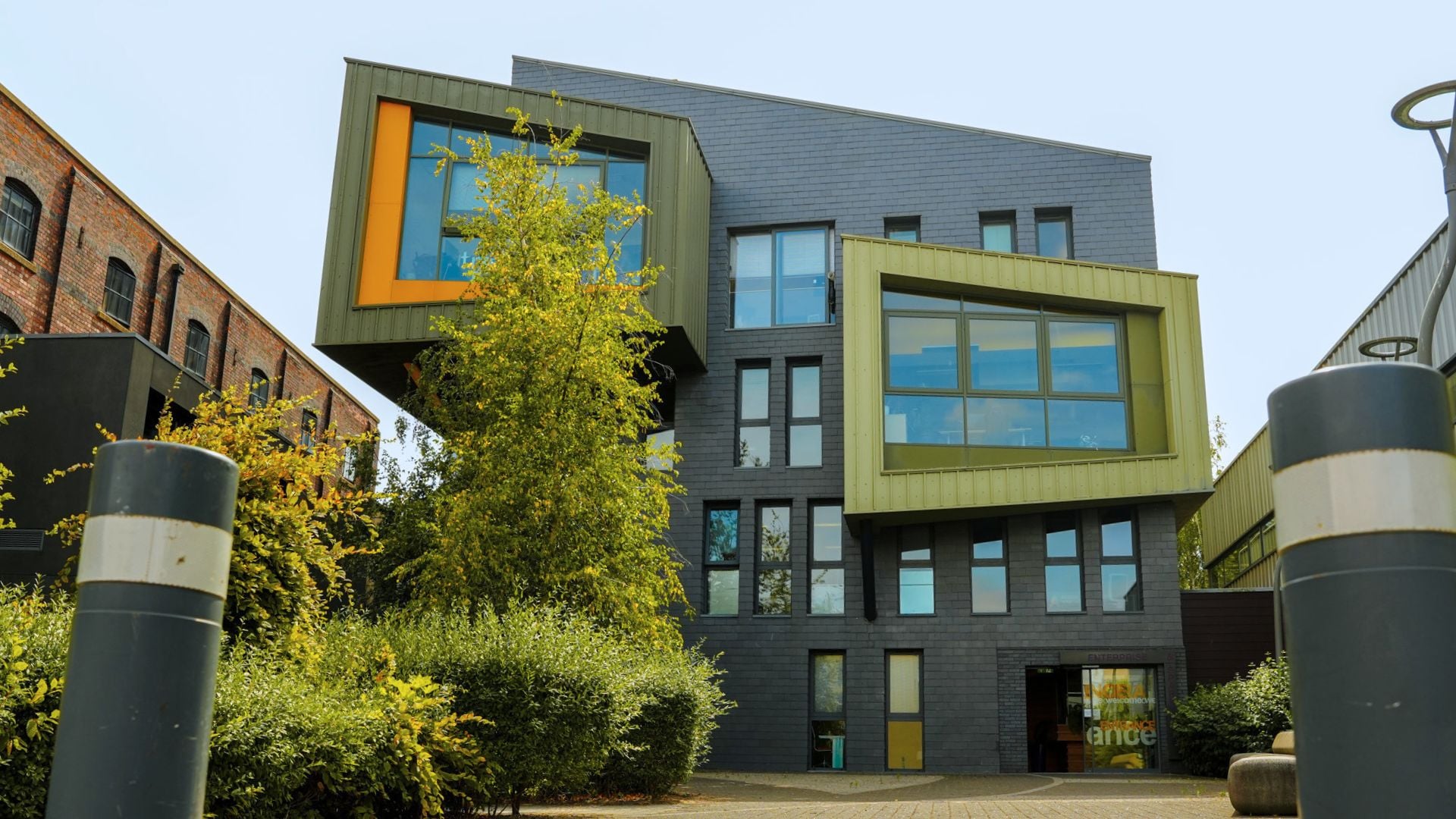The entrance to the Enterprise Building at the University of Lincoln